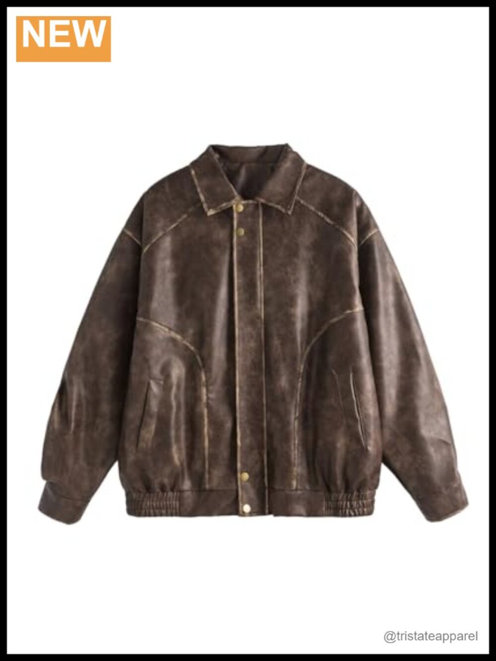 Women's Oversized Faux Leather Motorcycle Jacket Y2K Vintage Punk Coat